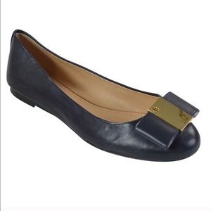Tory Burch Navy Leather Flats
